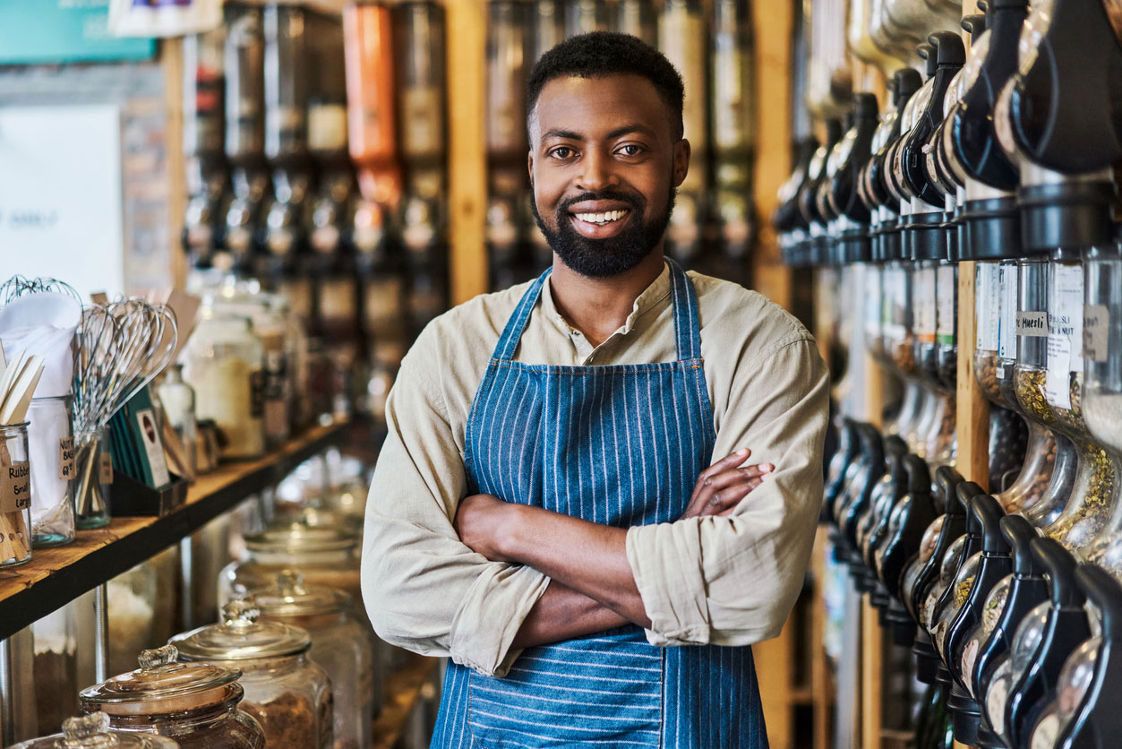 Man in koffieshop