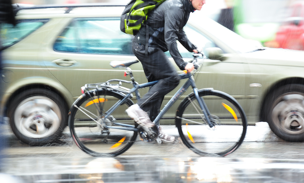 fietsen in de regen