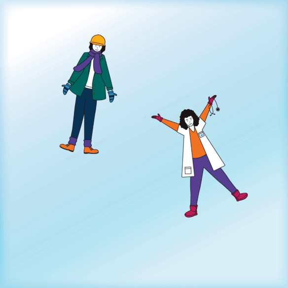 Happy New Year bewegende figuurtjes in de sneeuw