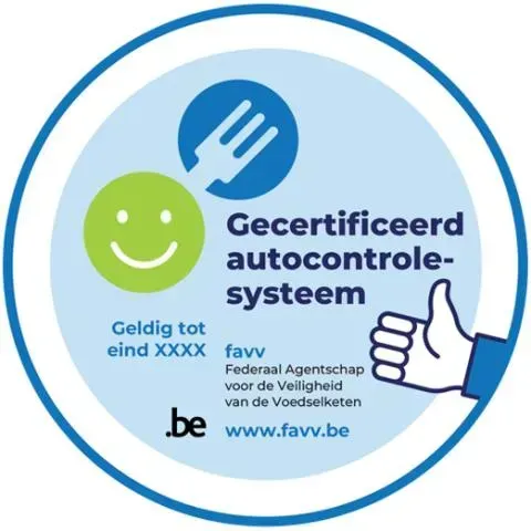Smiley certificaat voor voedselveiligheid van FAVV